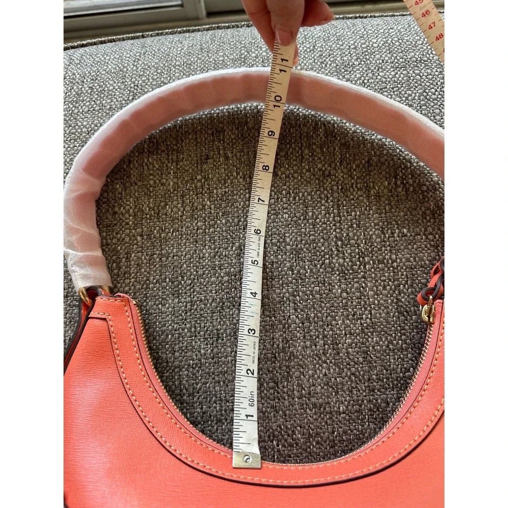 Dooney & Bourke Saffiano Leather Hobo Bag Coral Pink Orange BSAFF1613 CRCR New